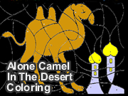 Alone Camel In The Desert Coloring