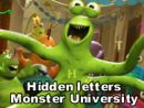 Hidden letters: Monster University